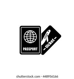 Passport and boarding pass icon vector illustration EPS 10.