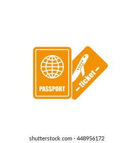 Passport and boarding pass icon vector illustration EPS 10.