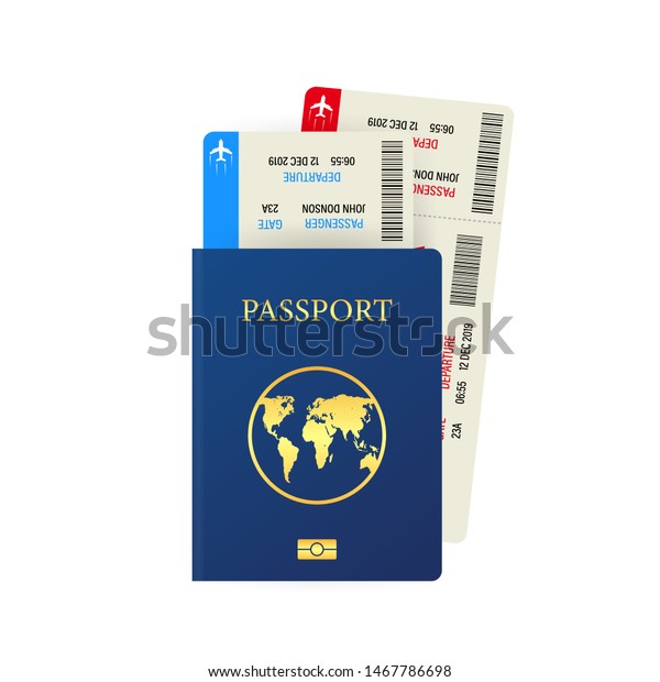 Passport Boarding Pass Isolated On White Stock Vector Royalty Free