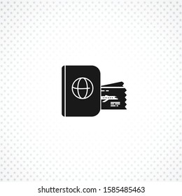 Passport and boarding pass ticket vector icon. Passport and boarding pass ticket vector icon. Passport and boarding pass ticket vector icon. 