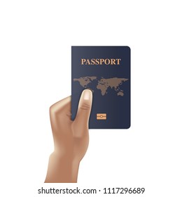 Passport book with hand holding, Identification citizen, Vector, Illustration.