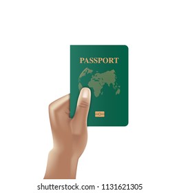 Passport book with hand holding, Identification citizen, Vector, Illustration.