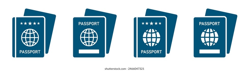 Icono de libro de pasaporte, Ilustración vectorial