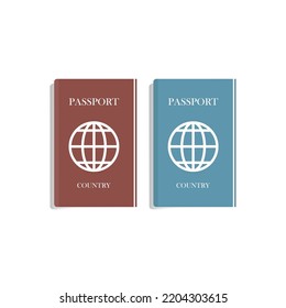 Passport Book On Isolated Background, Vector Illustration