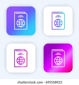 Passport bright purple and blue gradient app icon