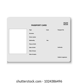 Passport card. Vector illustration isolated on white background