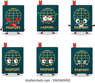 Passport cartoon in character with nope expression