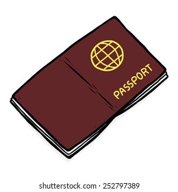 passport / cartoon vector and illustration, hand drawn style, isolated on white background.