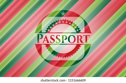  Passport christmas emblem background.