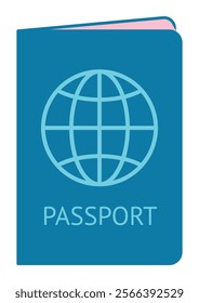 Passport civil personal document. Abstract standard passport with globe symbol. Vector object, icon, symbol