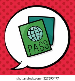 passport color doodle, speech bubble