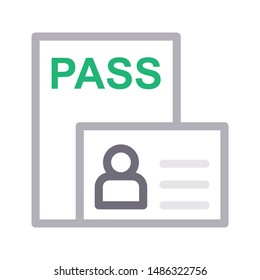 passport colour line vector icon