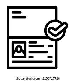 vector de icono de línea de cumplimiento de pasaportes. signo de cumplimiento de pasaporte. símbolo de contorno aislado ilustración negra