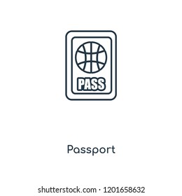 Passport concept line icon. Linear Passport concept outline symbol design. This simple element illustration can be used for web and mobile UI/UX.