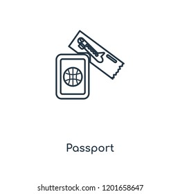 Passport concept line icon. Linear Passport concept outline symbol design. This simple element illustration can be used for web and mobile UI/UX.