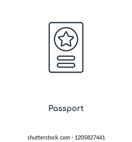 Passport concept line icon. Linear Passport concept outline symbol design. This simple element illustration can be used for web and mobile UI/UX.