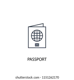passport concept line icon. Simple element illustration. passport concept outline symbol design from Hotel set. Can be used for web and mobile UI/UX