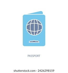 icono de línea de concepto de pasaporte. Ilustración de elemento simple. diseño de símbolo de esquema de concepto de pasaporte.