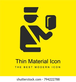 Passport control bright yellow material minimal icon or logo design