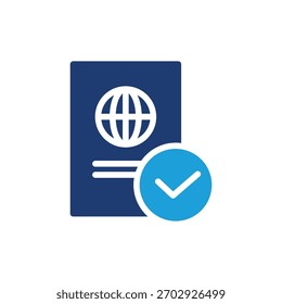 Diseño coloreado del Vector del icono del control de pasaporte bueno para el Web o el App móvil