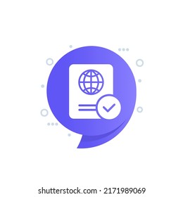 Icono de control de Passport con marca de verificación