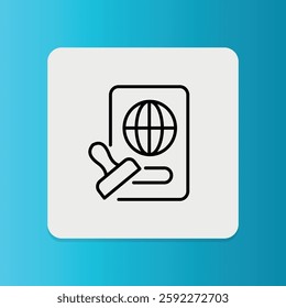 Passport Control icon. Editable stroke. Vector illustration