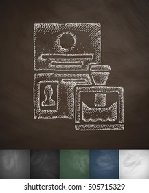 passport control icon. Hand drawn vector illustration