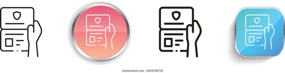 passport control icon. Thin Linear, Regular and Button Style Design Isolated On White Background
