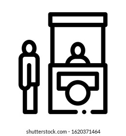 Passport Control Icon Vector. Outline Passport Control Sign. Isolated Contour Symbol Illustration