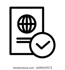 Passport control outline icon vector design good for web or mobile app