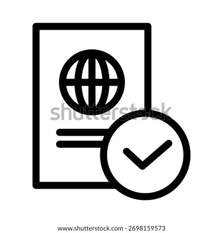 Passport control outline icon vector design good for web or mobile app