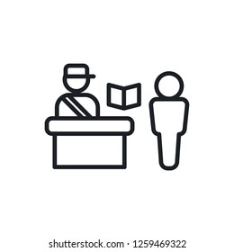 passport control vector icon