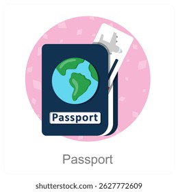 Passport and document icon concept