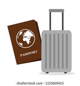 passport document and luggage vector illustration EPS10