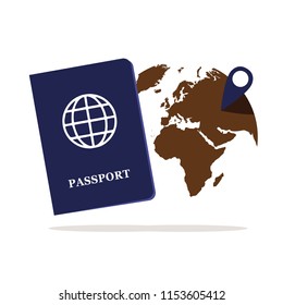 passport document and travel destination vector illustration EPS10