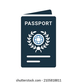 Passport, document, travel icon. Simple editable vector illustration.