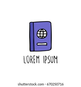 passport doodle icon