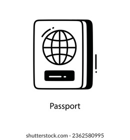Passport doodle Icon Design illustration. Travel Symbol on White background EPS 10 File
