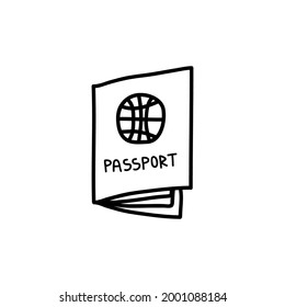 passport doodle icon, vector illustration