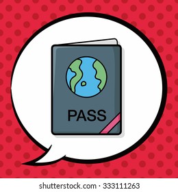 passport doodle, speech bubble