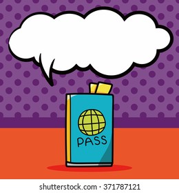 passport doodle, speech bubble