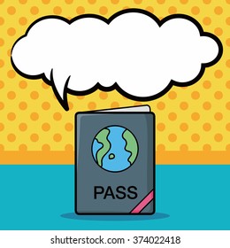passport doodle, speech bubble