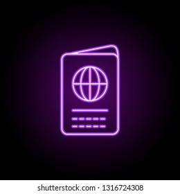passport dusk style icon. Elements of Summer holiday & Travel in neon style icons. Simple icon for websites, web design, mobile app, info graphics