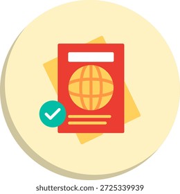 Icono de estilo de círculo plano de pasaporte