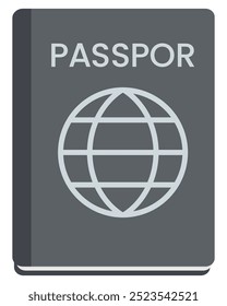 Passport flat icon design isolated on white background.