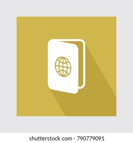 Passport flat icon with long shadow