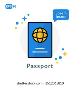 Passport Flat icon. Used For web, logo, mobile app, User Interface