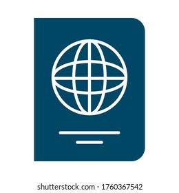 Passport flat style icon design, Travel airport trip tourism transport journey holiday vacation and destination theme Vector illustration