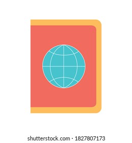 Passport flat style icon design, Travel airport trip tourism transport journey holiday vacation and destination theme Vector illustration