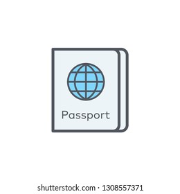 Passport flat vector icon sign symbol
